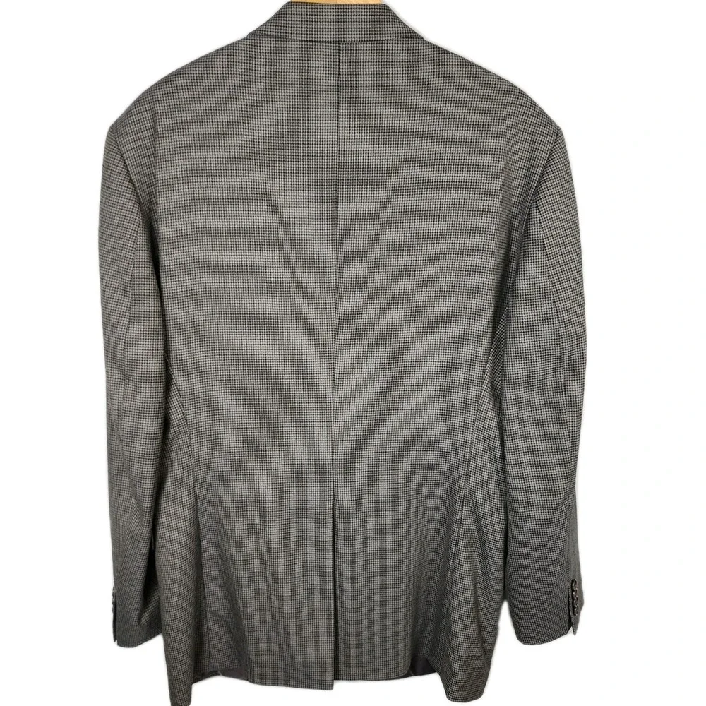 Lauren Ralph Lauren‎ LRL Sport Coat Mens 46L Gray Houndstooth Wool Blazer Career